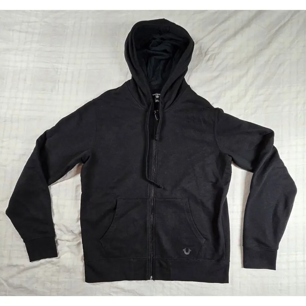 True Religion Men's Buddha Graphic Core Full Zip Hoodie Black Medium